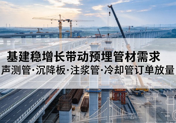 中宁基建稳增长带动预埋监测管材需求，声测管、沉降板、注浆管订单持续放量